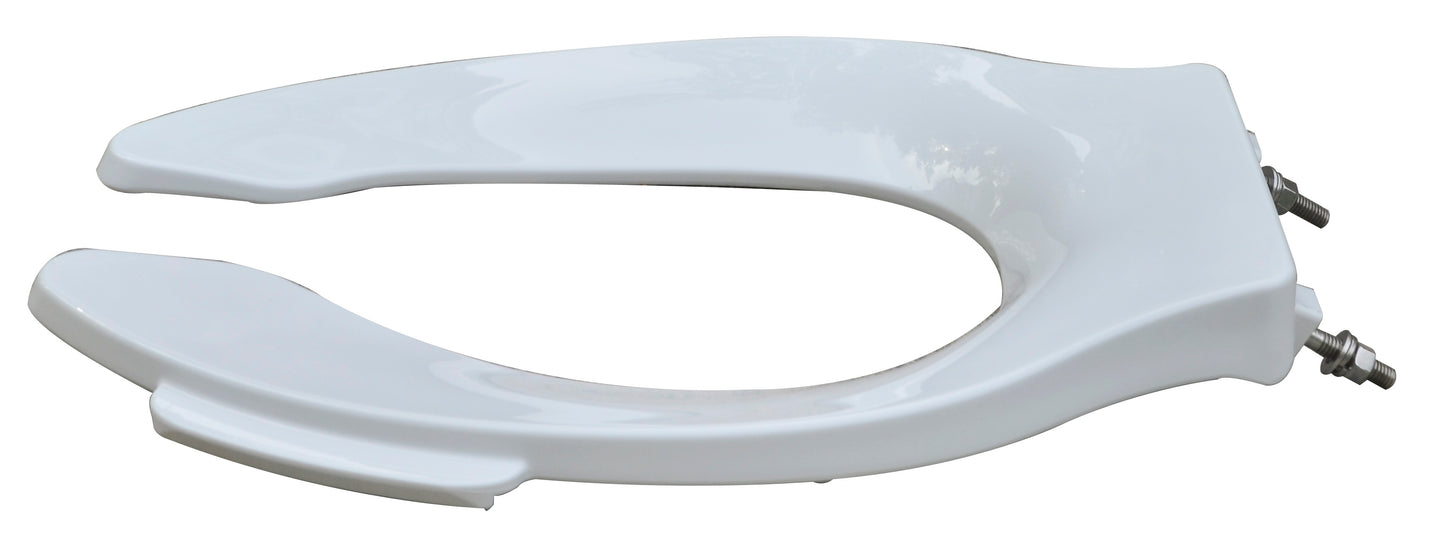 Heavy Duty Commercial Plastic - Elongated Model 423SSC-00 Open Front Less Cover with Lift Handles Seat - Carton of 5 Seats