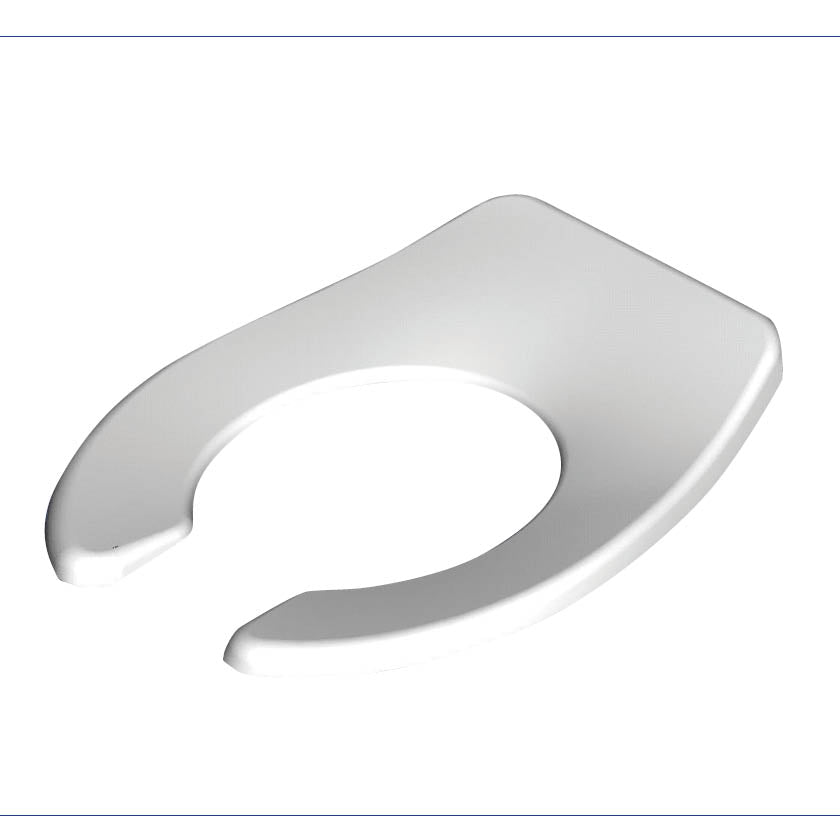 Commercial Plastic - Juvenile (Baby Bowl) Model 461SSC-00AM Open Front Less Cover with Antimicrobial - Carton of 5 Seats