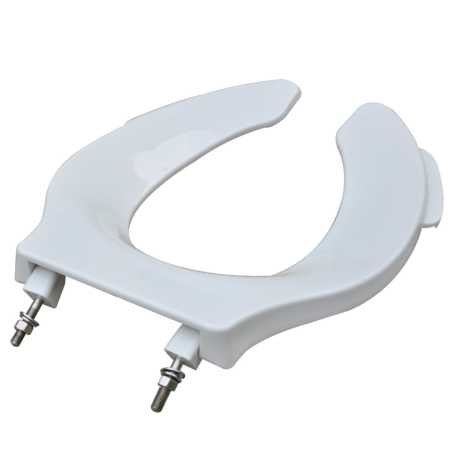 Heavy Duty Commercial Plastic - Elongated Model 423C-00 Open Front Less Cover with Lift Handles Seat