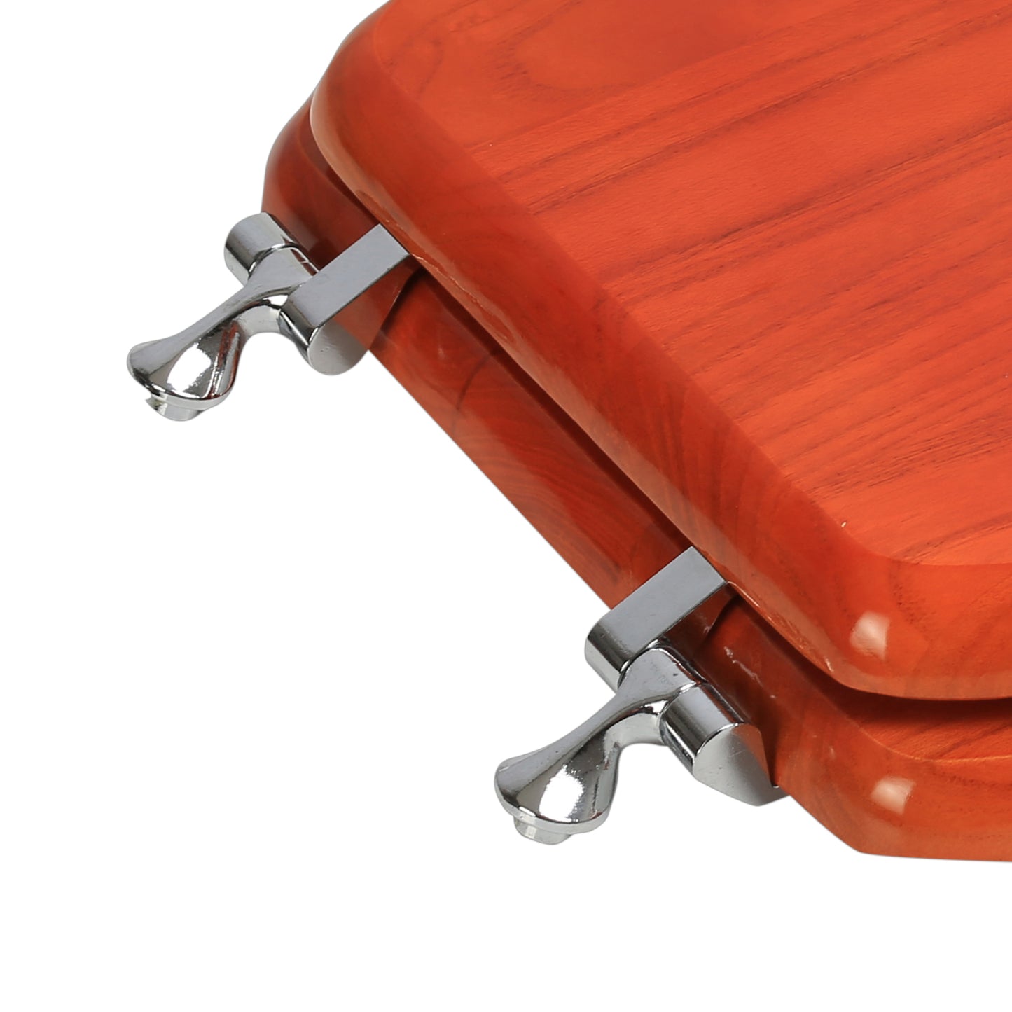 Natural Wood - Elongated Designer Cherry Finish 5B3E3-15CH with Brushed Nickel Metal Hinge