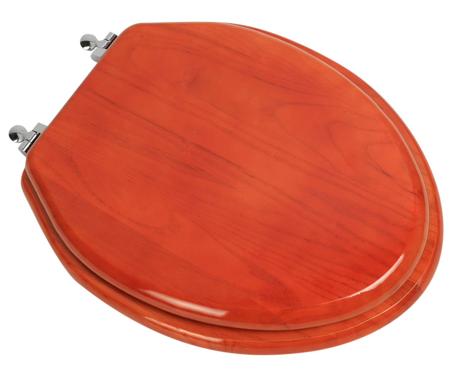 Natural Wood - Elongated Designer Cherry Finish 5B3E3-15CH with Brushed Nickel Metal Hinge