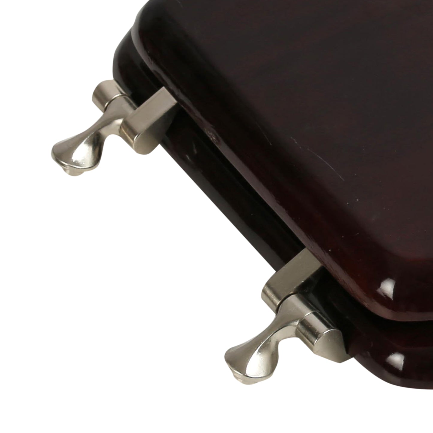 Natural Wood - Elongated Designer Classic Mahogany Finish 5B3E3-16BN with Brushed Nickel Metal Hinge