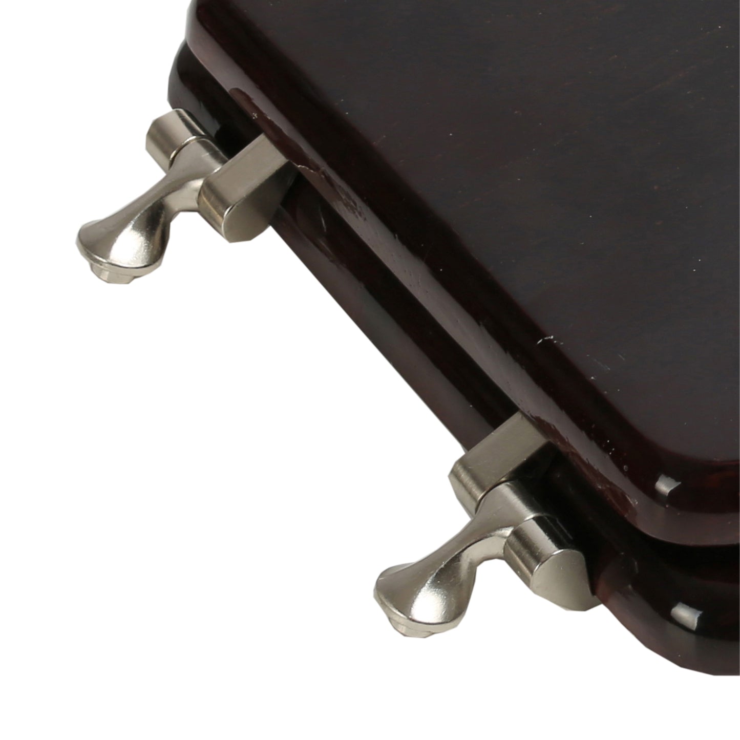 Natural Wood - Elongated Designer Dark Brown Finish 5B3E3-18BN with Brushed Nickel Metal Hinge