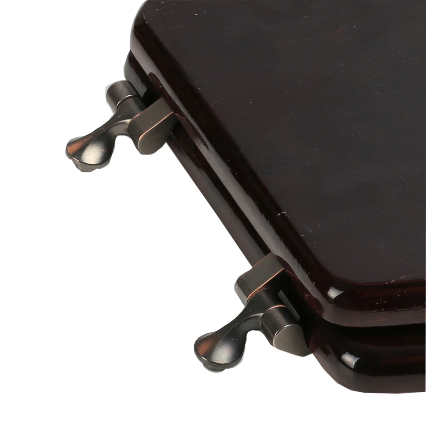 Natural Wood - Elongated Designer Dark Brown Finish 5B3E3-18OB with Oil Rubbed Bronze Metal Hinge