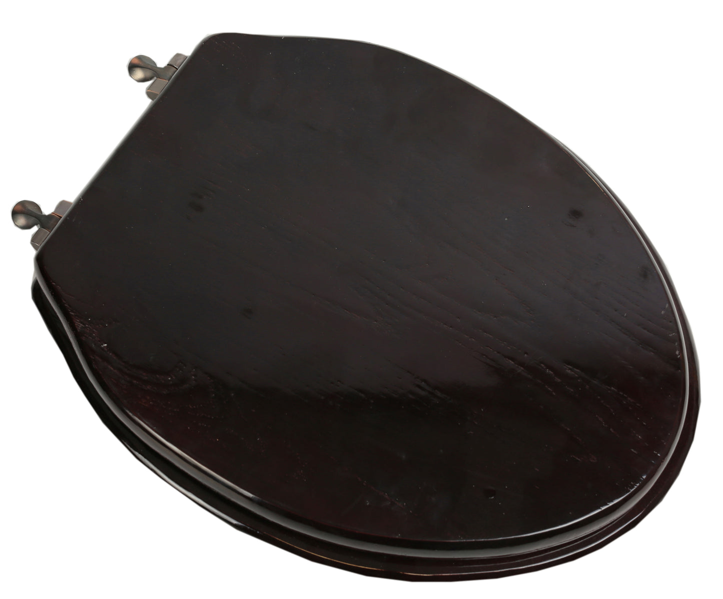 Natural Wood - Elongated Designer Dark Brown Finish 5B3E3-18OB with Oil Rubbed Bronze Metal Hinge