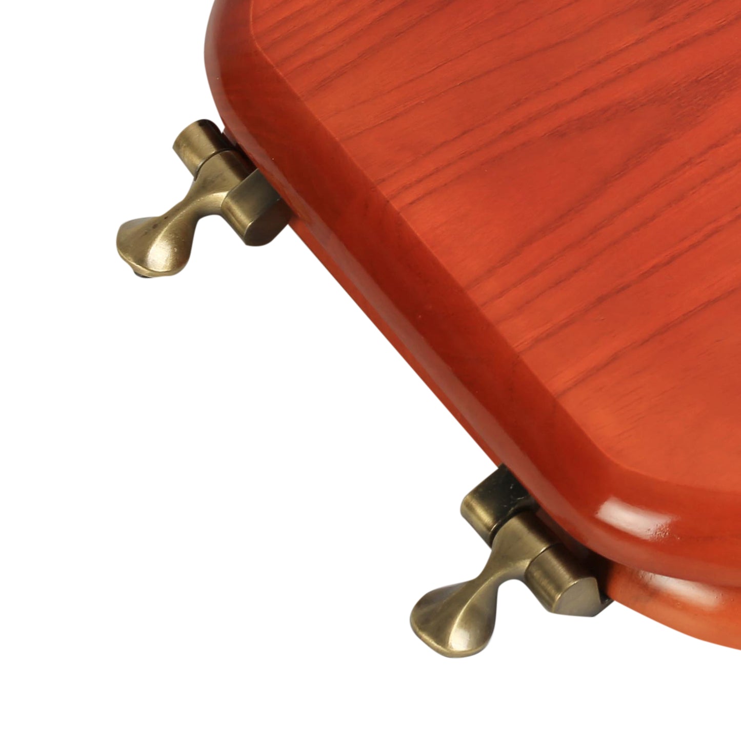 Natural Wood - Round Designer Cherry Finish 5B3R3-15AB with Antique Brass Metal Hinge - Carton of 4 Seats