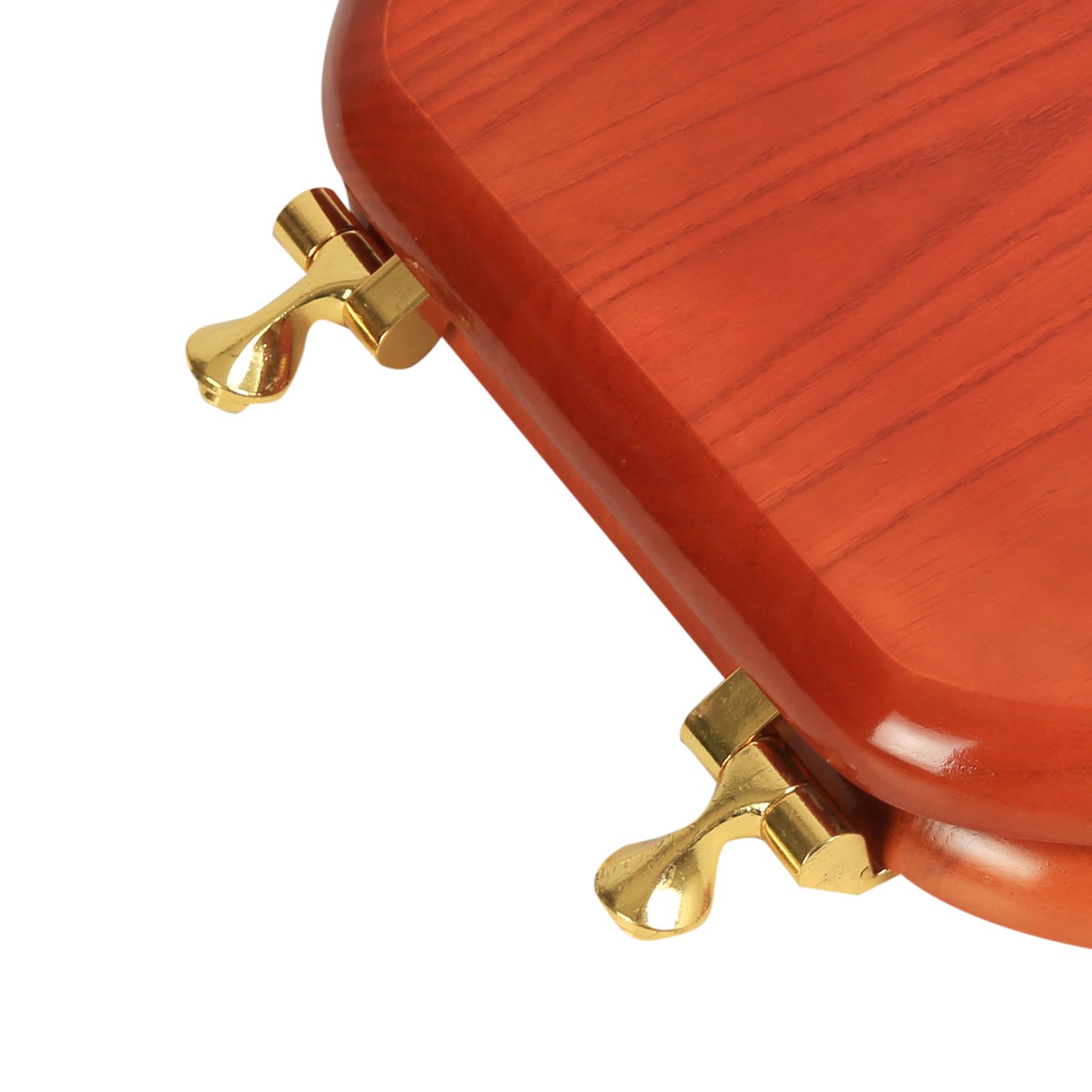 Natural Wood - Round Designer Cherry Finish 5B3R3-15BR with Polished Brass Metal Hinge