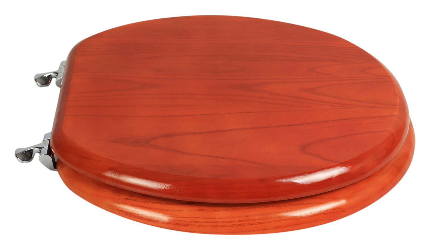 Natural Wood - Round Designer Cherry Finish 5B3R3-15CH with Chrome Metal Hinge