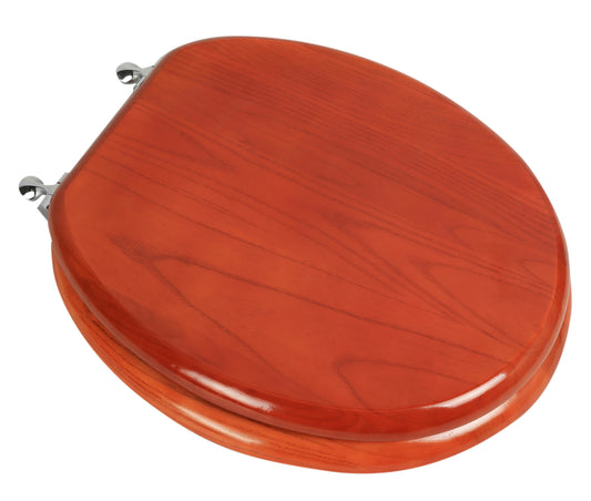Natural Wood - Round Designer Cherry Finish 5B3R3-15CH with Chrome Metal Hinge
