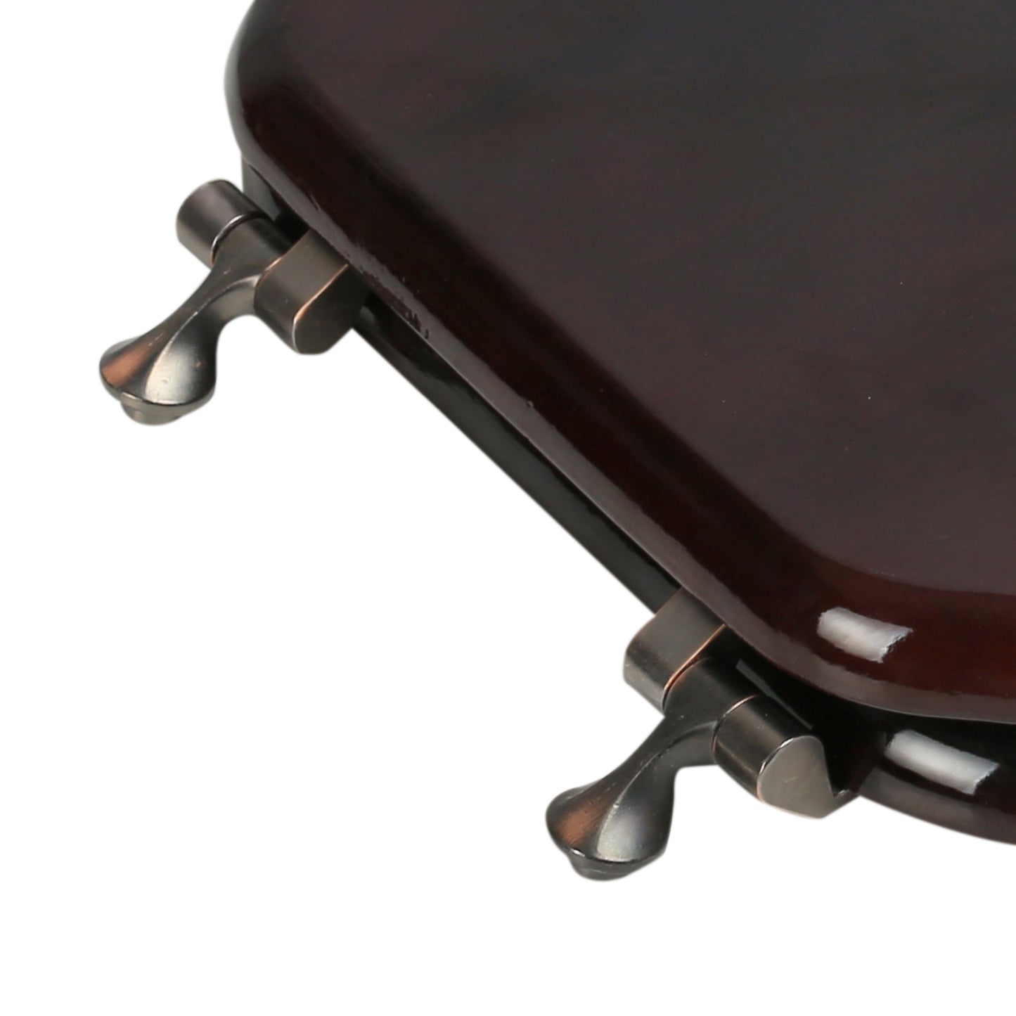Natural Wood - Round Designer Classic Mahogany Finish 5B3R3-16OB with Oil Rubbed Bronze Metal Hinge