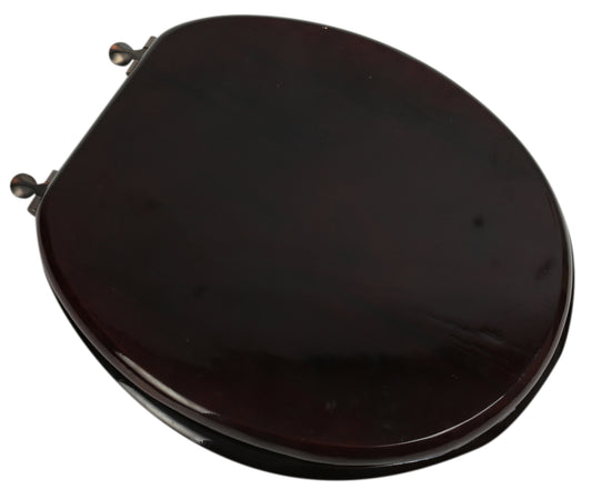 Natural Wood - Round Designer Classic Mahogany Finish 5B3R3-16OB with Oil Rubbed Bronze Metal Hinge