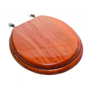 Natural Wood - Round Designer Oak Finish 5B3R3-17AB with Antique Brass Metal Hinge - Carton of 4 Seats