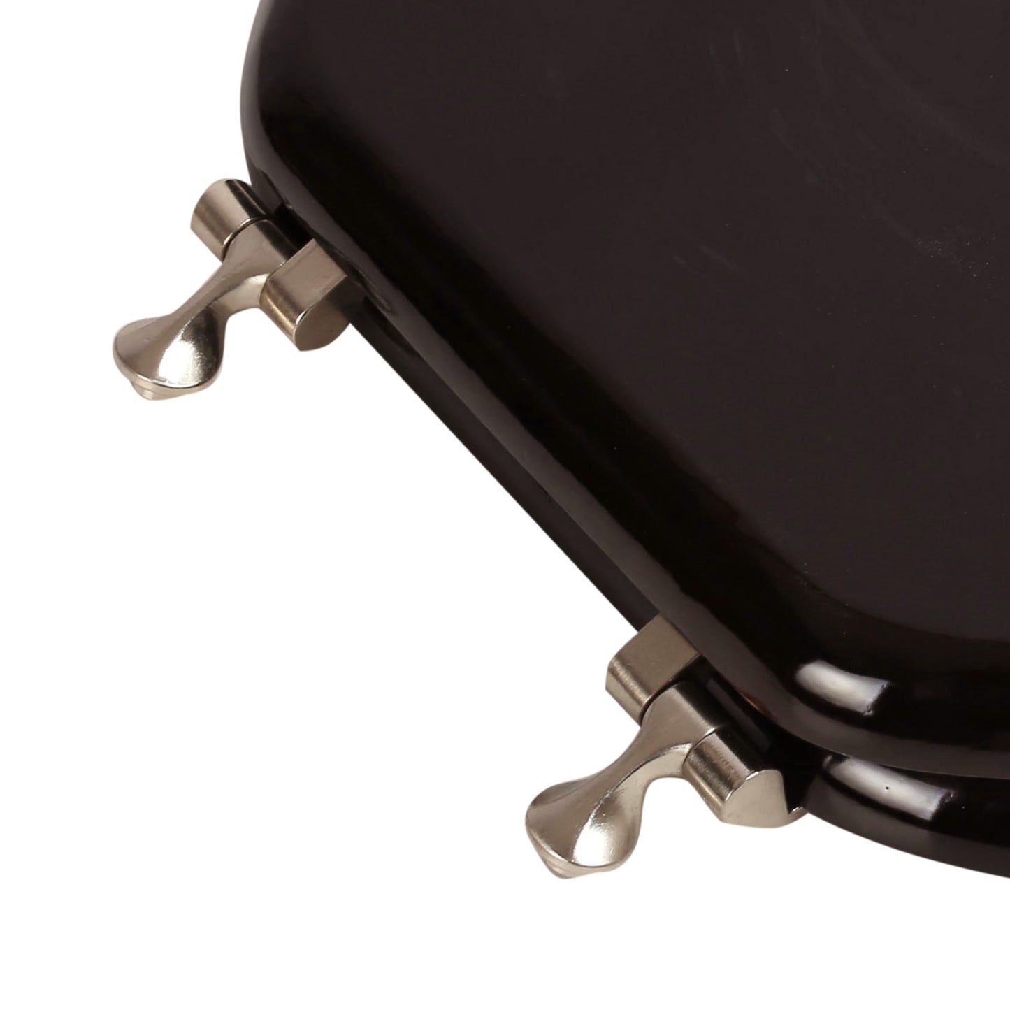 Natural Wood - Round Designer Dark Brown Finish 5B3R3-18BN with Brushed Nickel Metal Hinge
