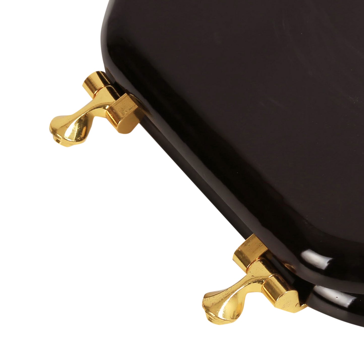 Natural Wood - Round Designer Dark Brown Finish 5B3R3-18BR with Polished Brass Metal Hinge
