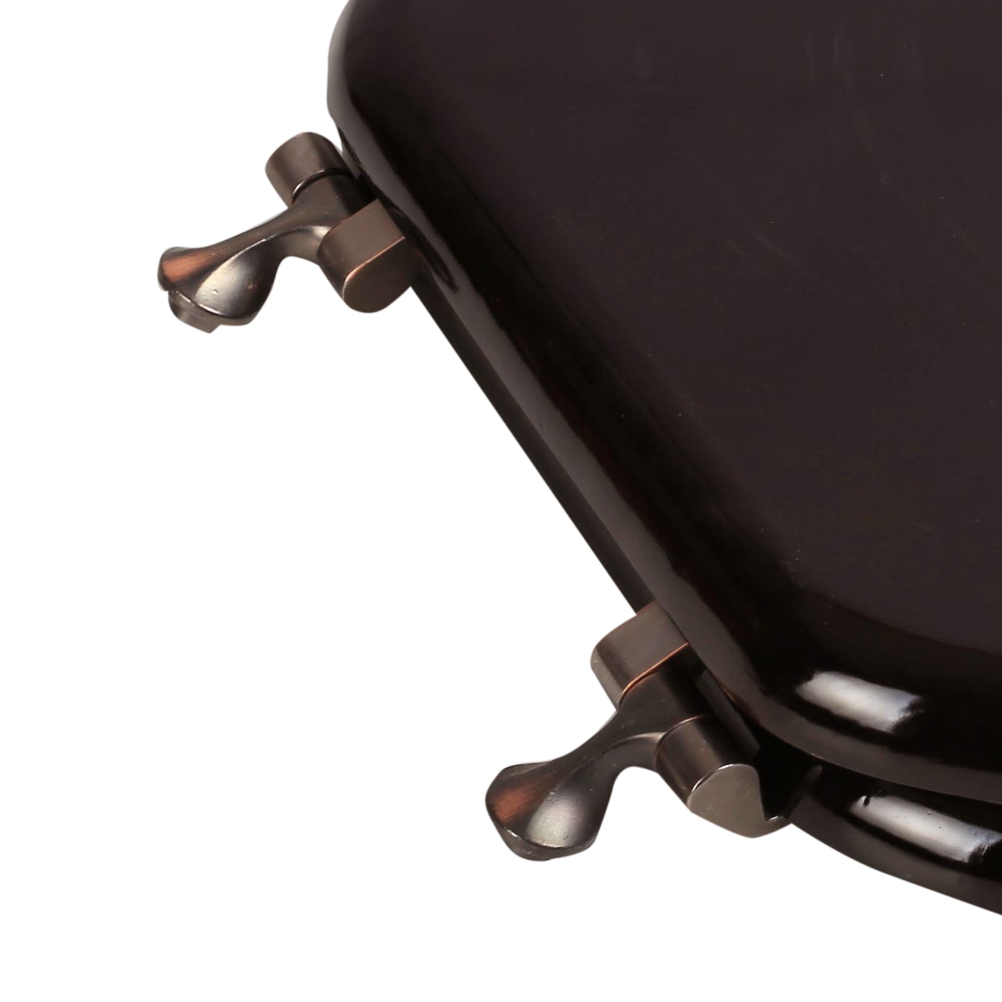 Natural Wood - Round Designer Dark Brown Finish 5B3R3-18OB with Oil Rubbed Metal Hinge