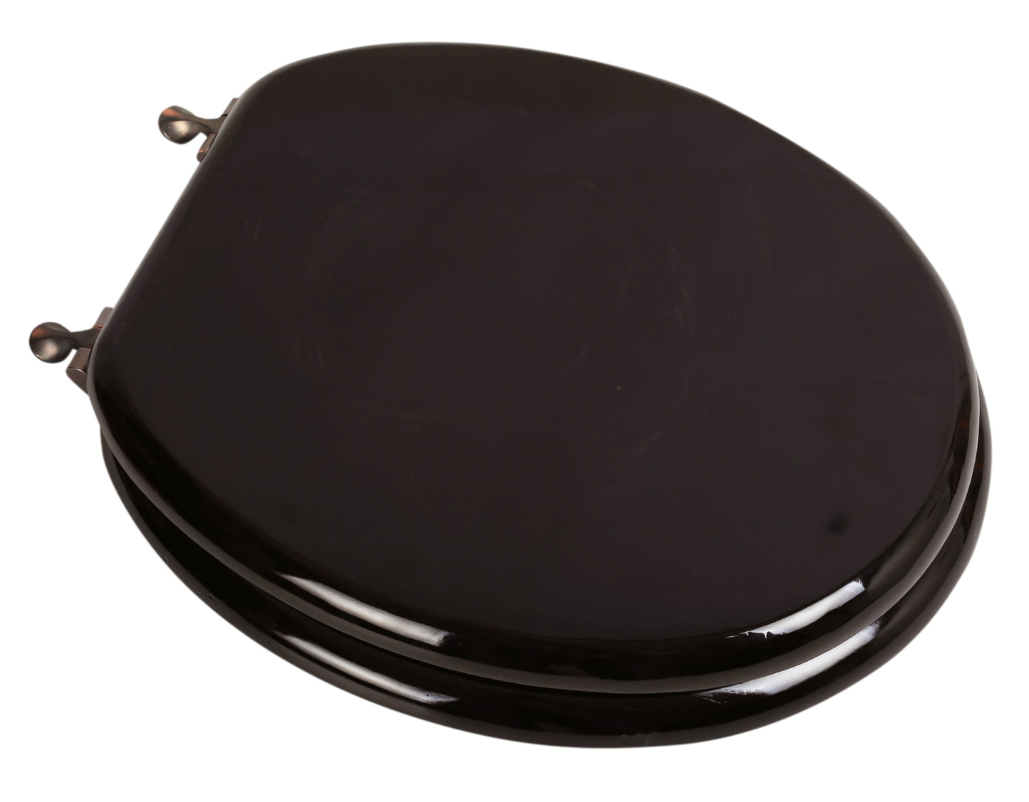 Natural Wood - Round Designer Dark Brown Finish 5B3R3-18OB with Oil Rubbed Metal Hinge