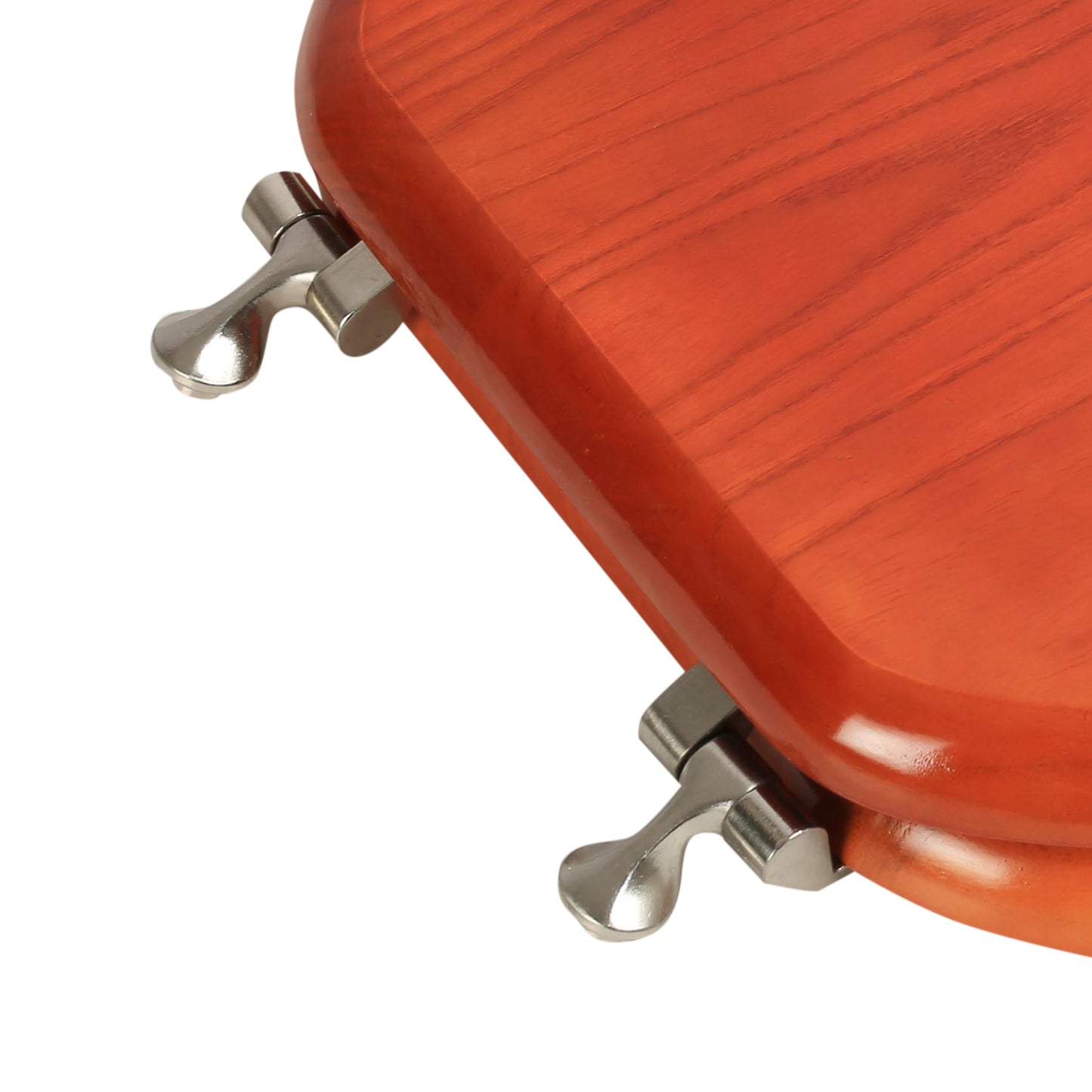Natural Wood - Round Designer Cherry Finish 5B3R3-15BN with Brushed Nickel Metal Hinge