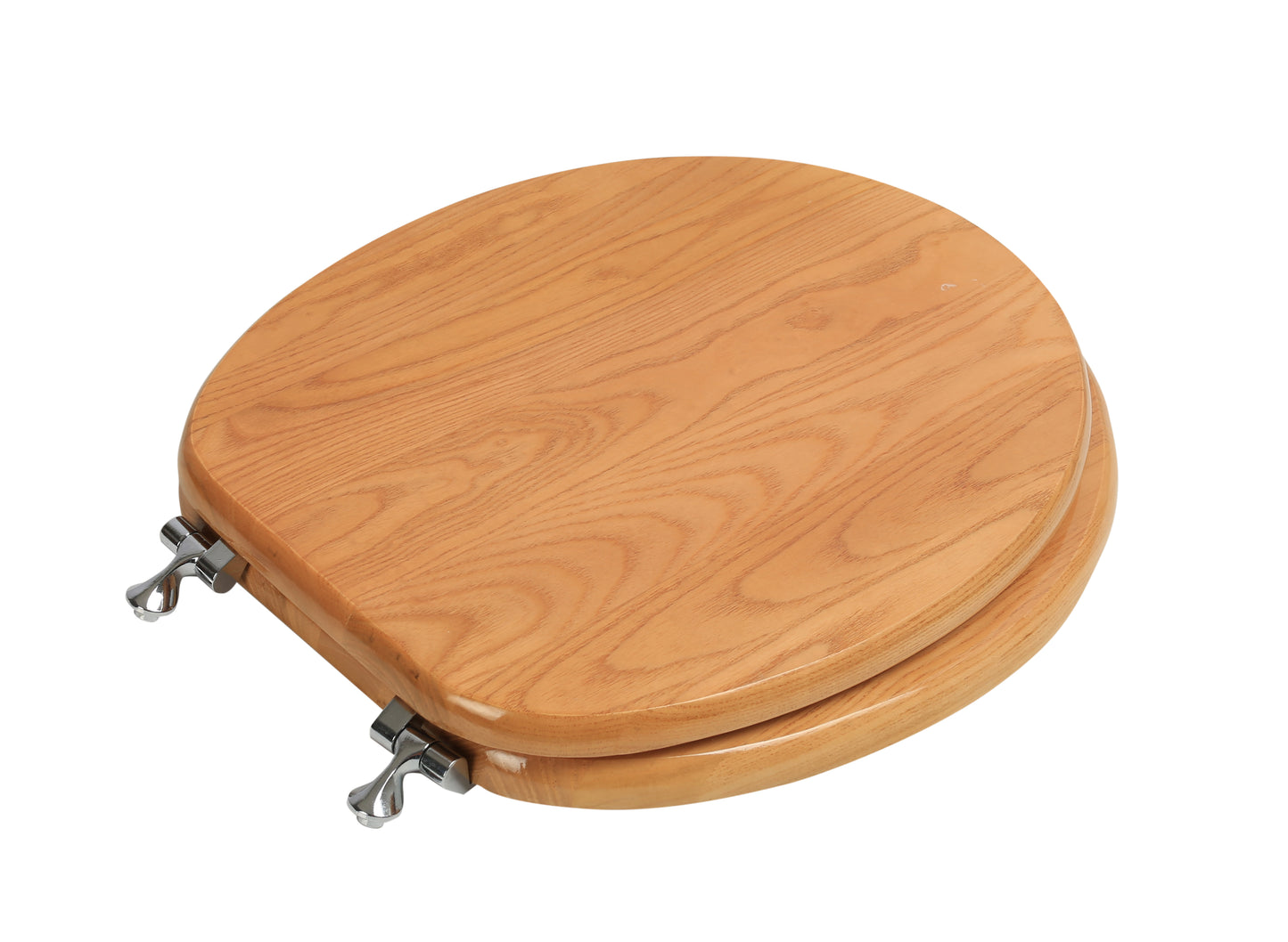 Natural Wood - Round Designer Oak Finish 5B3R3-17CH with Chrome Metal Hinge - Carton of 4 Seats