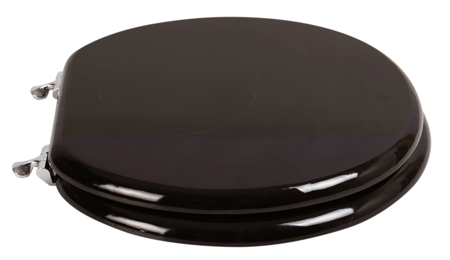 Natural Wood - Round Designer Dark Brown Finish 5B3R3-18CH with Chrome Metal Hinge - Carton of 4 Seats