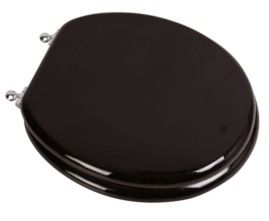 Natural Wood - Round Designer Dark Brown Finish 5B3R3-18CH with Chrome Metal Hinge