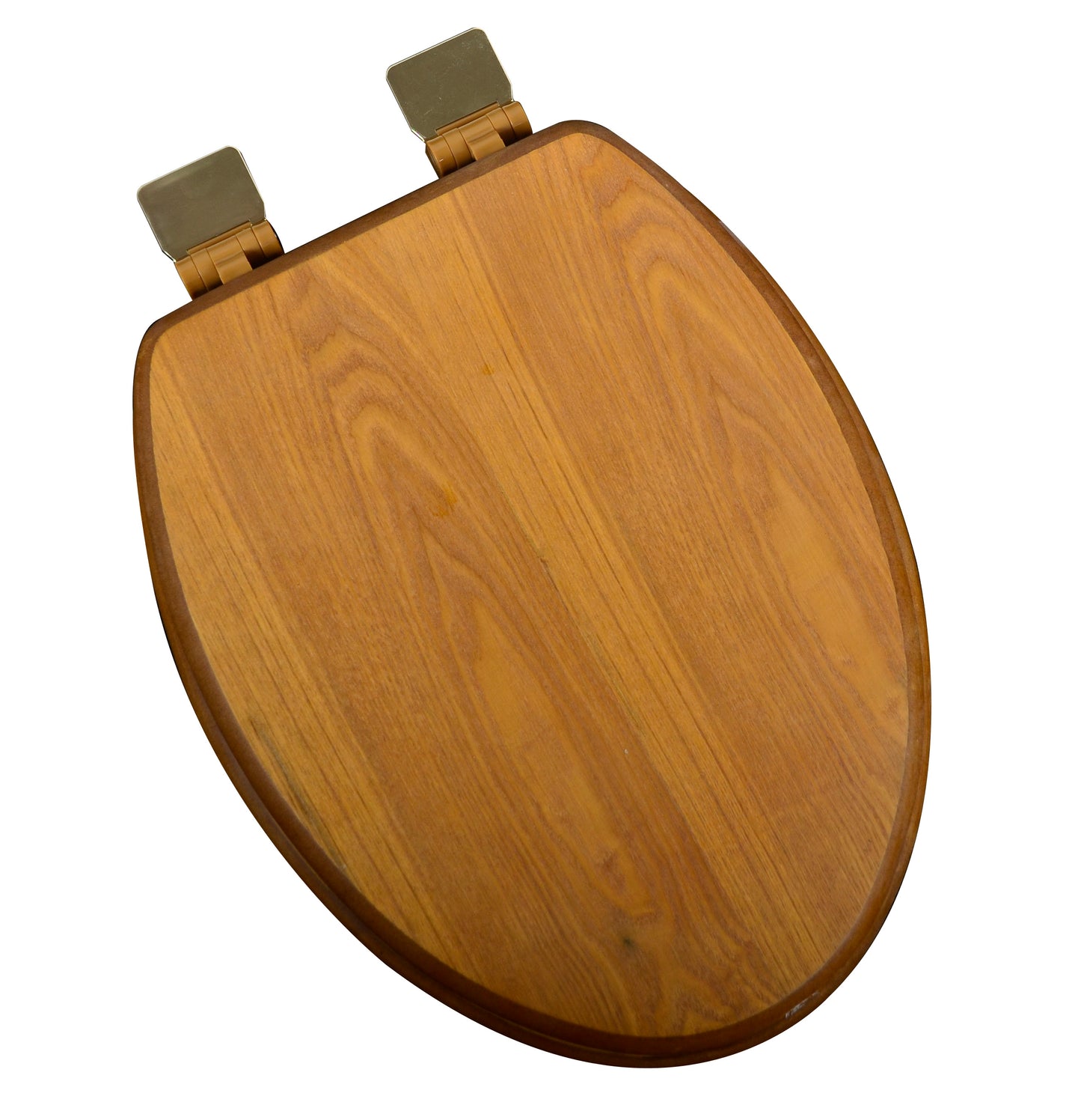 Natural Wood - Elongated Decorative Light Oak Finish 5C3E1-17BR with Polish Brass Release'n'Clean Hinge