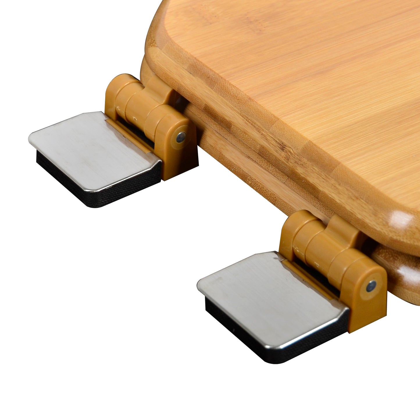 Natural Wood - Elongated Decorative Bamboo Wood with Rattan Finish 5C3E1-20BN with Brushed Nickel Release'n'Clean Hinge