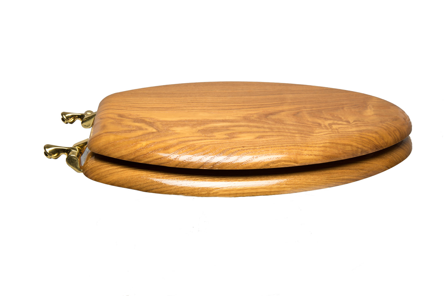 Natural Wood - Elongated Decorative Light Oak Finish 5C3E2-17CH Chrome with Solid Metal Alloy Hinge with Designer Finish - Carton of 3 Seats