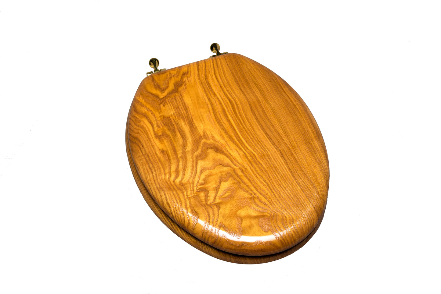 Natural Wood - Elongated Decorative Light Oak Finish 5C3E2-17CH Chrome with Solid Metal Alloy Hinge with Designer Finish - Carton of 3 Seats