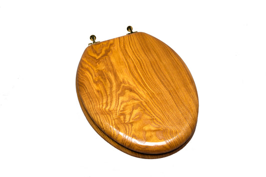 Natural Wood - Elongated Decorative Light Oak Finish 5C3E2-17BR Polished Brass with Solid Metal Alloy Hinge with Designer Finish