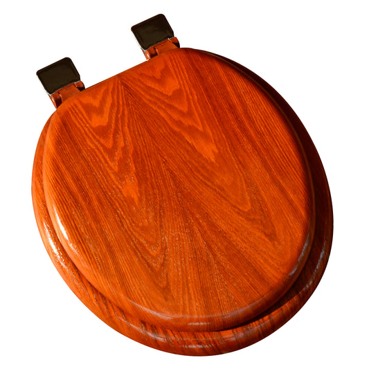 Natural Wood - Round Decorative Red Cherry Finish 5C3R1-15CH with Chrome Release'n'Clean Hinge