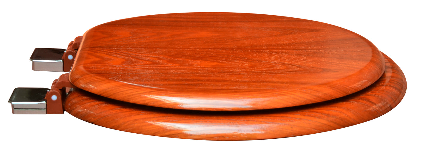 Natural Wood - Round Decorative Red Cherry Finish 5C3R1-15CH with Chrome Release'n'Clean Hinge