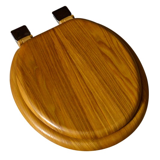 5C3R1-17CH Crtn of 3 Seats: Natural Wood - Round Decorative Light Oak Finish with Chrome Release'n'Clean Hinge