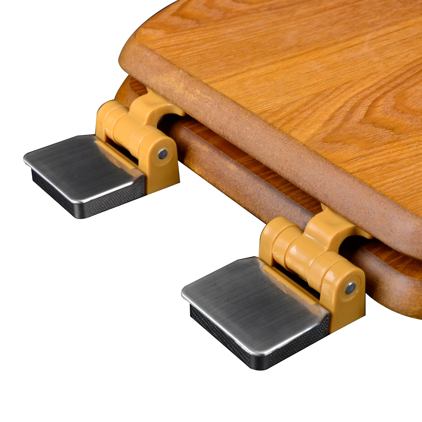 Natural Wood - Round Decorative Light Oak Finish 5C3R1-17BN with Brushed Nickel Release'n'Clean Hinge - Carton of 3 Seats