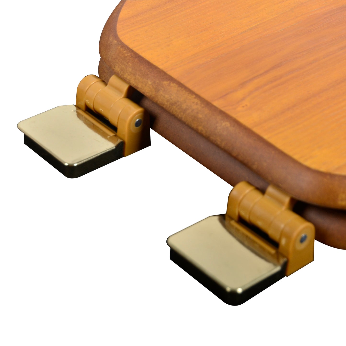 Natural Wood  - Round Decorative Light Oak Finish 5C3R1-17BR with Polished Brass Release'n'Clean Hinge