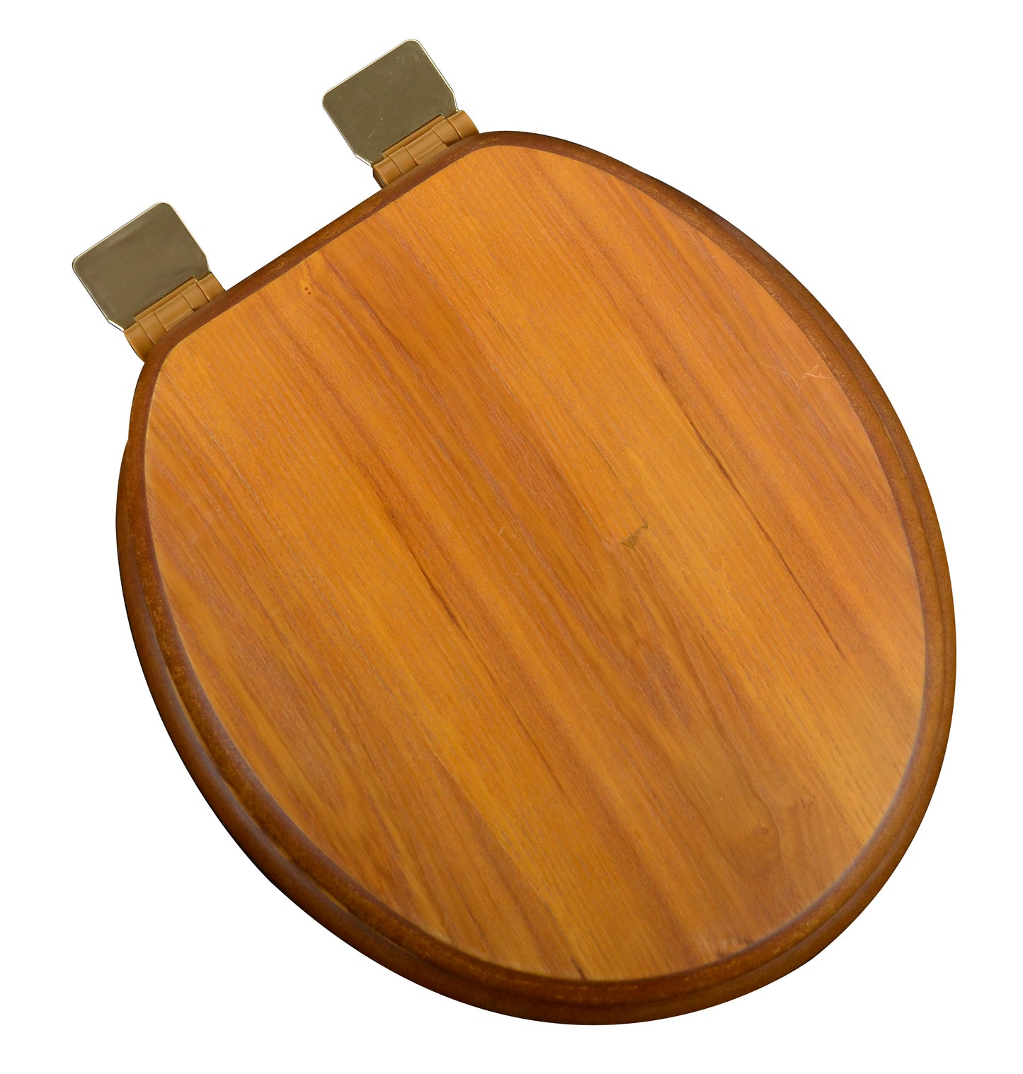 Natural Wood  - Round Decorative Light Oak Finish 5C3R1-17BR with Polished Brass Release'n'Clean Hinge