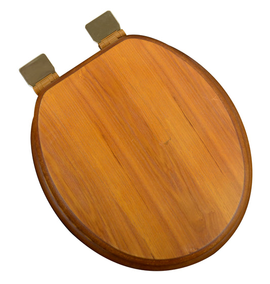 Natural Wood  - Round Decorative Light Oak Finish 5C3R1-17BR with Polished Brass Release'n'Clean Hinge