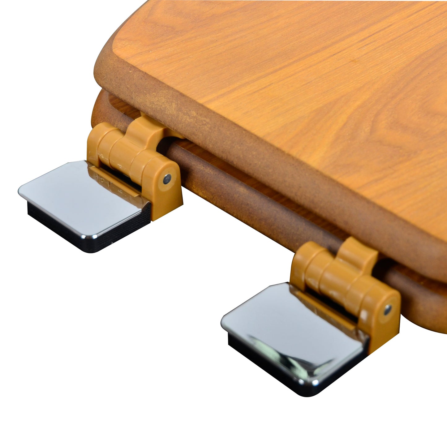 Natural Wood - Round Decorative Light Oak Finish 5C3R1-17CH with Chrome Release'n'Clean Hinge - Carton of 3 Seats