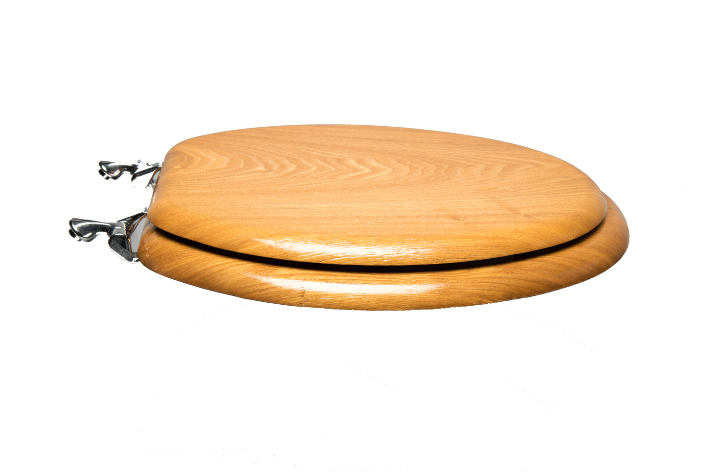 Natural Wood - Round Decorative Light Oak Finish 5C3R2-17CH Chrome with Solid Metal Alloy Hinge with Designer Finish