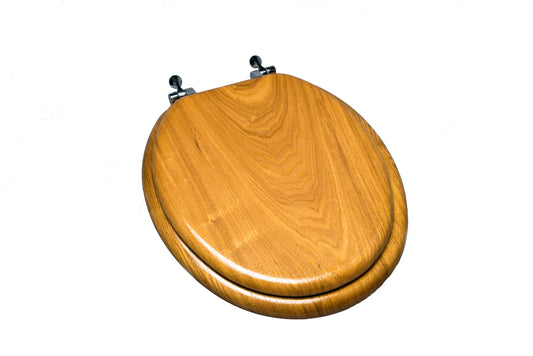 Natural Wood - Round Decorative Light Oak Finish 5C3R2-17CH Chrome with Solid Metal Alloy Hinge with Designer Finish
